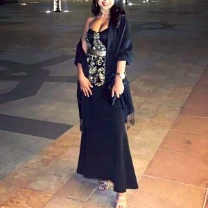 Black and Gold Maxi Dress